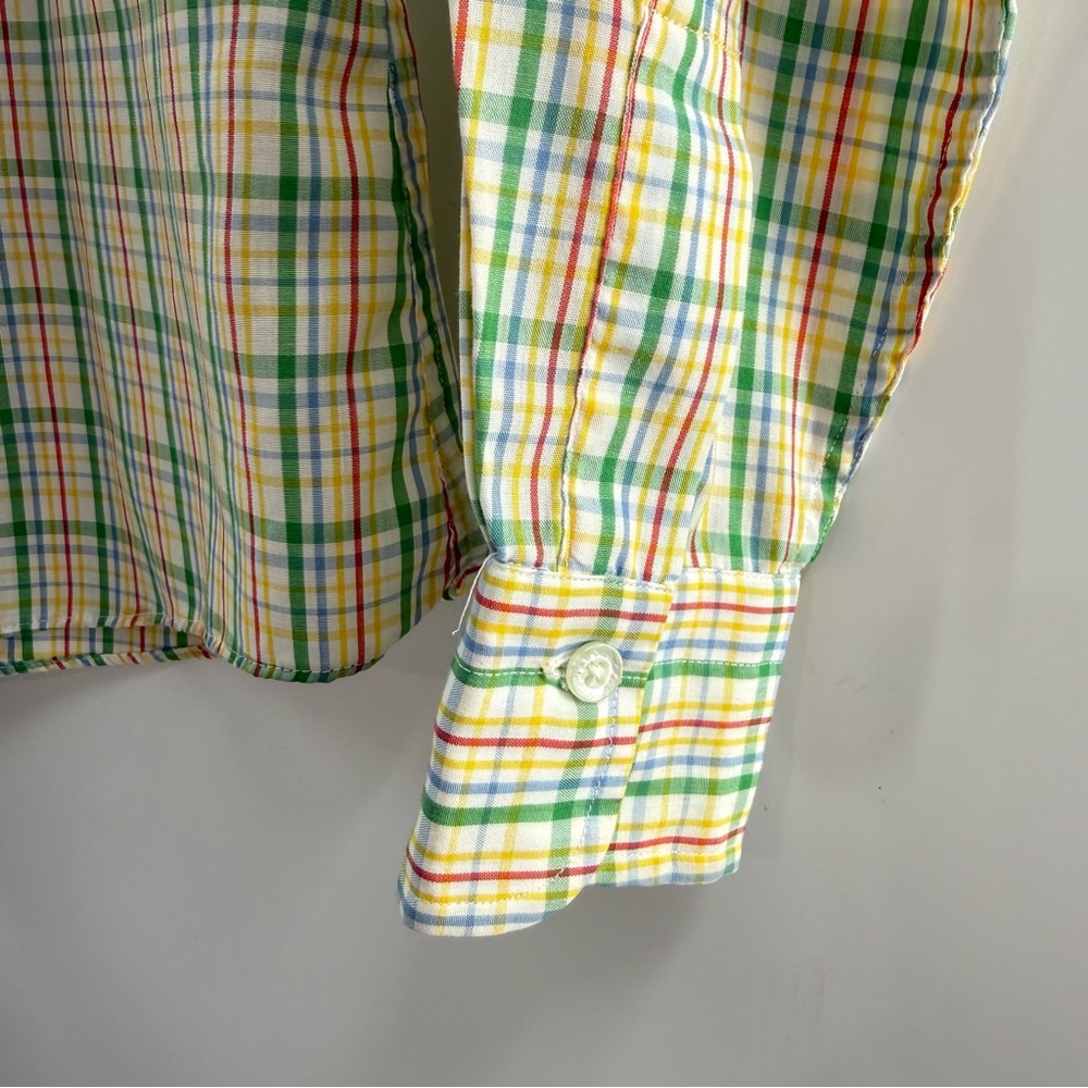 Ms SERO Vintage Superfine Poplin Rainbow Colored Plaid Button Down Shirt Size 6 - Picture 3 of 8